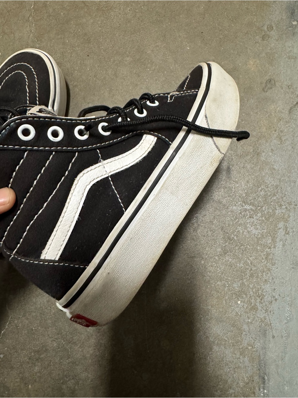 Vans Black High-Top Sneakers with White Side Stripe